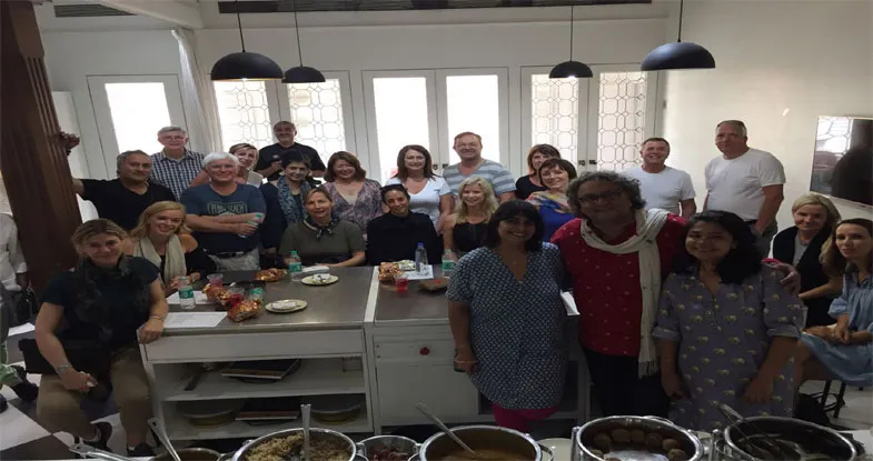 Group of tourists having cooking Class, Cochin Image