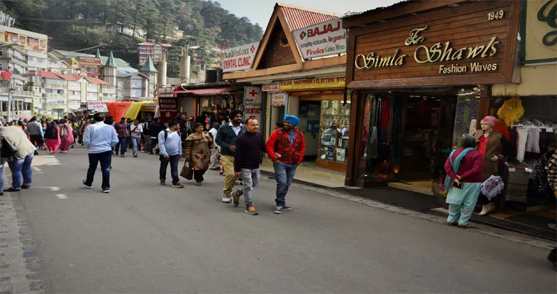 Shopping Area in Shimla, Himachal Image