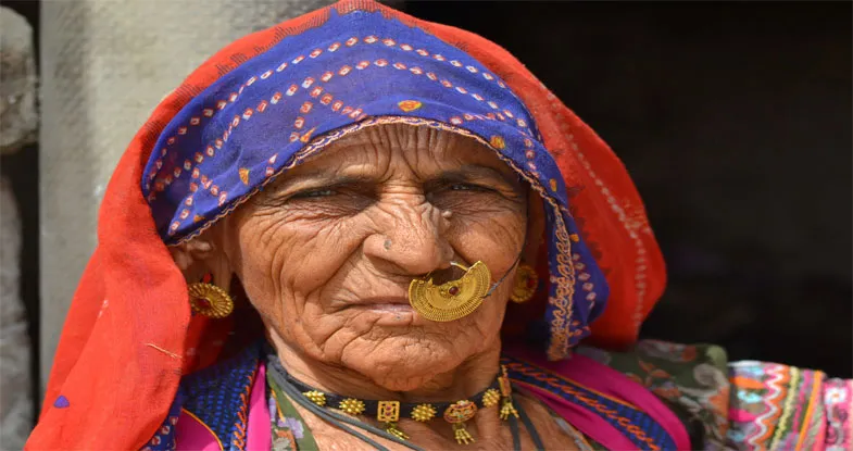 Old Lady in Bishnoi Village, Rajasthan Image