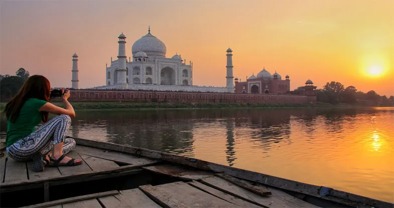 Taj Mahal in Agra during Sunset Image